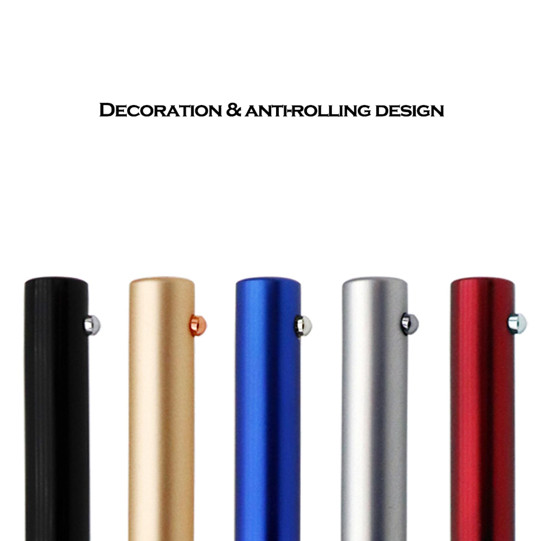 DUNBONG Retractable Metal Gel Pen - 0.5mm Medium Point Ballpoint Pens with Smooth Black Gel Ink (Red Barrel) - Perfect for Office, School, Note Taking & Gift Giving
