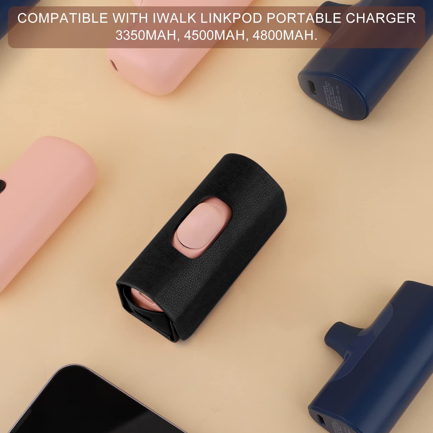 LinkPod Bag for iWALK - Stylish Charger Storage Case Compatible with iWALK Portable Charger 3350/4500/4800mAh - Phone Accessory for LinkPod (Black) | Perfect for Travel, Work & Daily Commute
