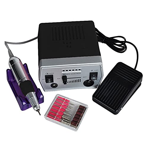 30000RPM Professional Electric Nail Drill Kit - Cordless Nail Art Drill Machine for Gel Polish Removal, Acrylic Nails & Pedicure | Home Salon & Professional Use | Includes Pedal & Multiple Bits (Black) | Perfect for DIY Manicures, Nail Extensions & Salon Treatments