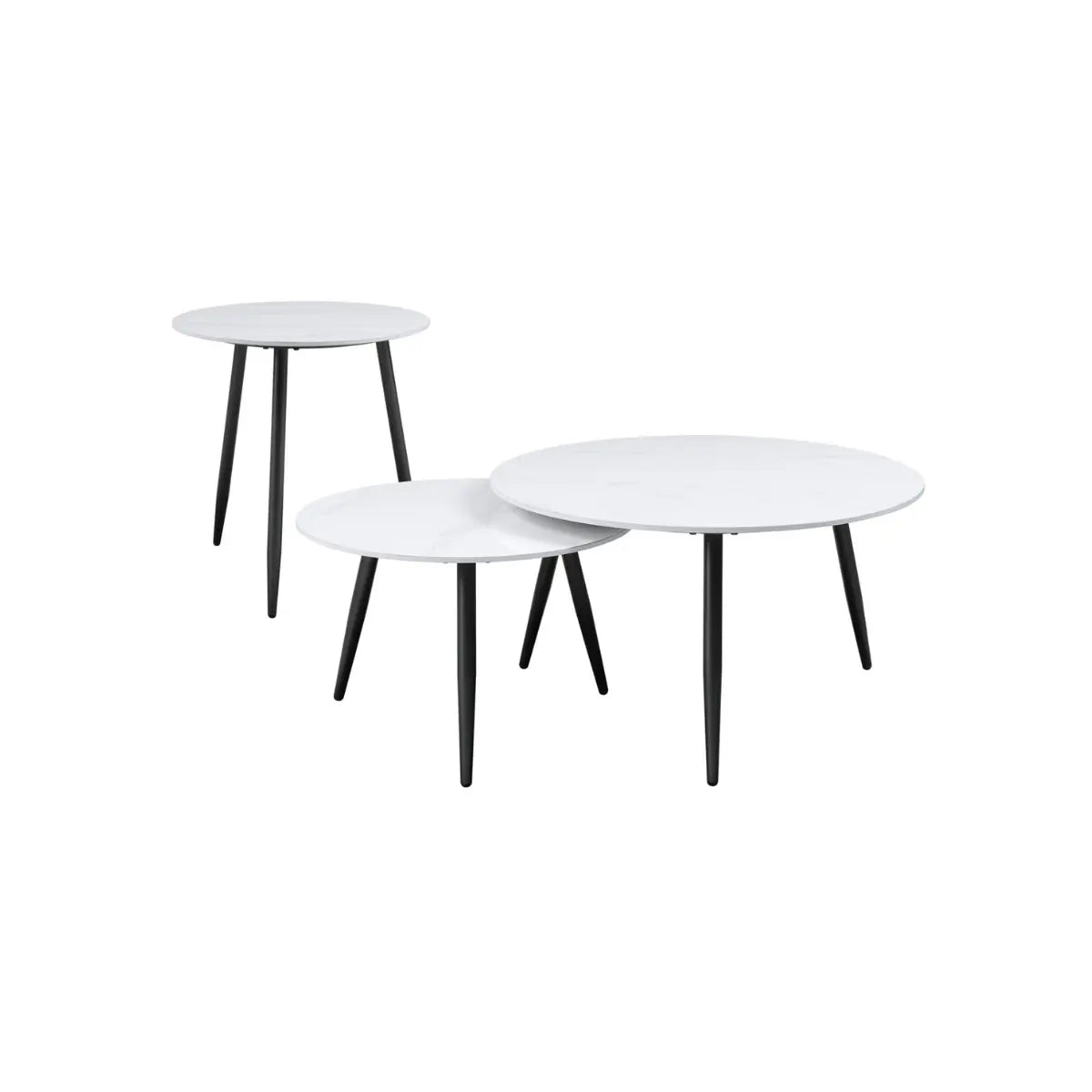 Alaina 3-Piece Coffee Table Set 3697WH - Modern White Living Room Furniture for Small Spaces, Perfect for Apartments & Cozy Homes