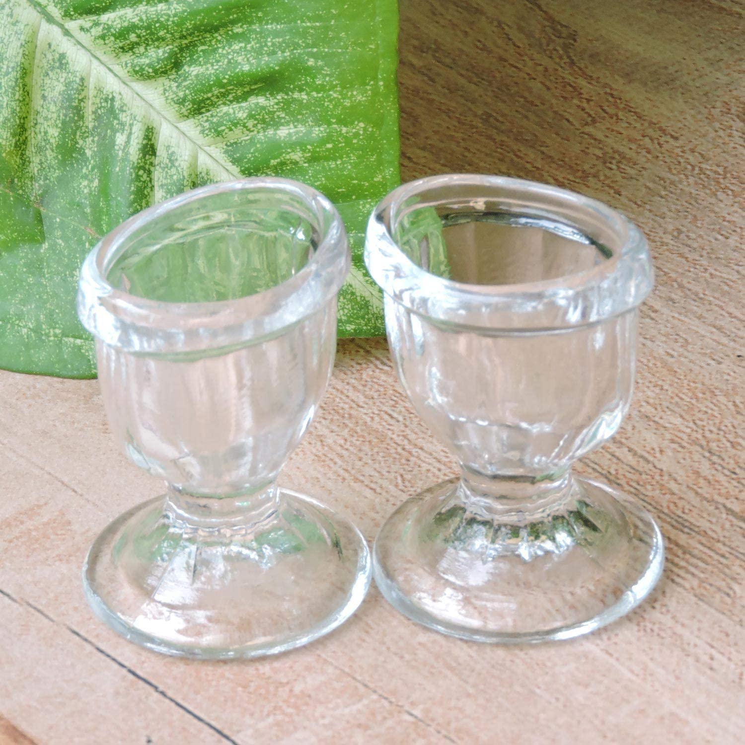 Soulvinee Premium Eye Wash Cups with Glass Smooth Edge & Eye-Shaped Rim - Snug Fit (2 Pack) - Perfect for First Aid, Eye Care, and Contact Lens Cleaning