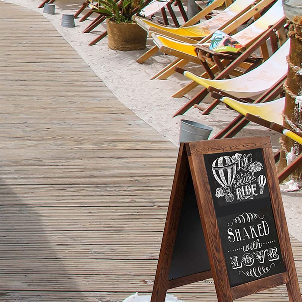 Rustic Magnetic A-Frame Double-Sided Chalkboard Sign - 40