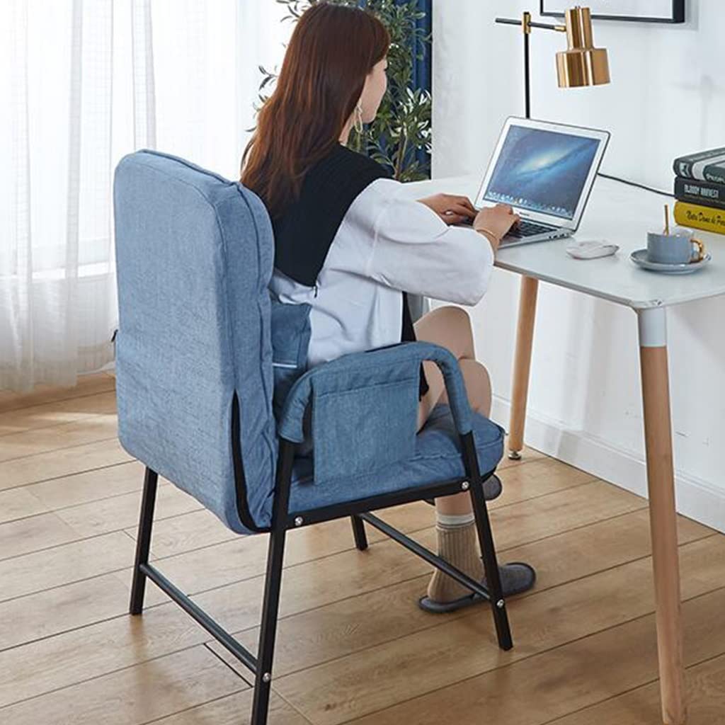 Ergonomic High Back Office Chair - Modern Fabric Upholstered Lounge Chair with Steel Frame & Side Pocket - Comfortable Armchair for Home Office, Bedroom or Living Room (Perfect for Working, Relaxing & Reading)