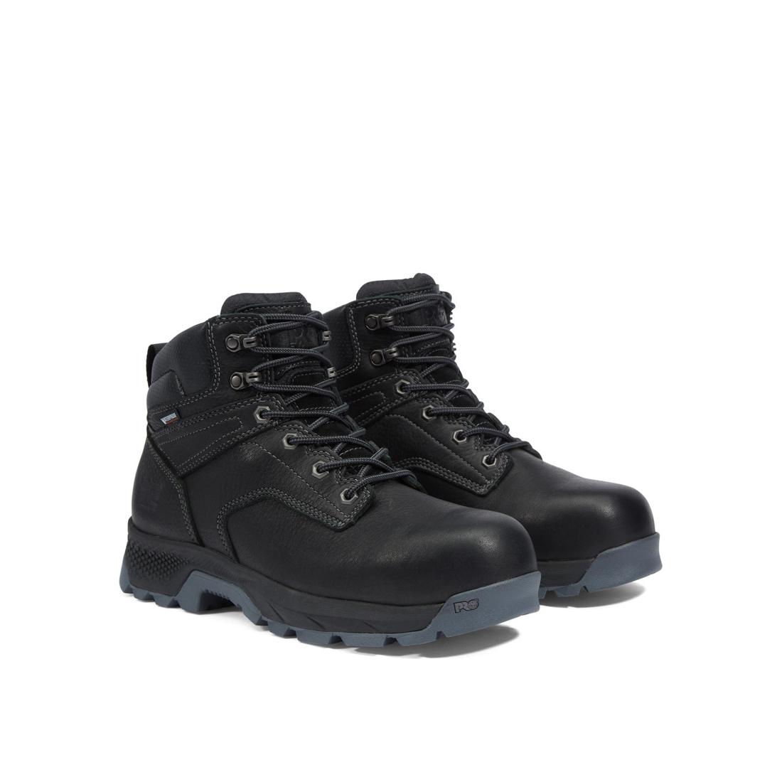 Titan EV 6 Inch Composite Toe Waterproof Work Boot for Men - Black Safety Shoes for Construction, Warehouse & Outdoor Work