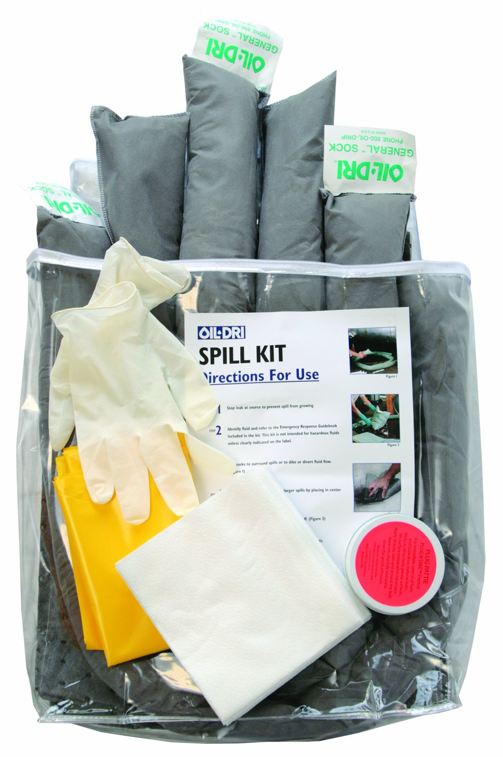 Oil-Dri L90671 5-Gallon Smart-Pak Universal Emergency Spill Kit with Zippered Compact Design | Fast-Absorbing Oil & Chemical Spill Cleanup for Garages, Workshops & Industrial Use
