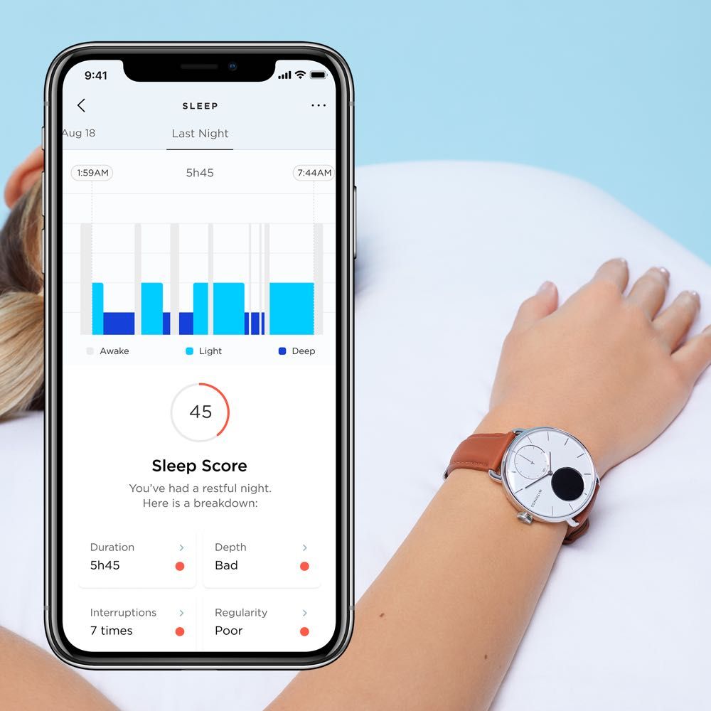 Withings ScanWatch 38mm Hybrid Smartwatch with ECG, Heart Rate & SpO2 Monitor - Track Health & Fitness for Active Lifestyles & Sleep Monitoring