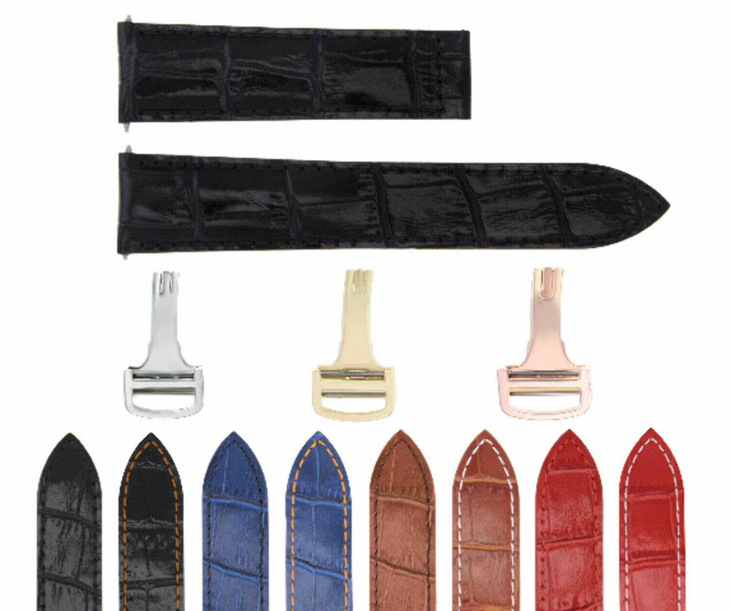20mm Genuine Leather Replacement Watch Band Strap Compatible with Cartier Tank Francaise - Adjustable Buckle for Men & Women - Perfect for Dress Watches, Business Attire & Formal Occasions