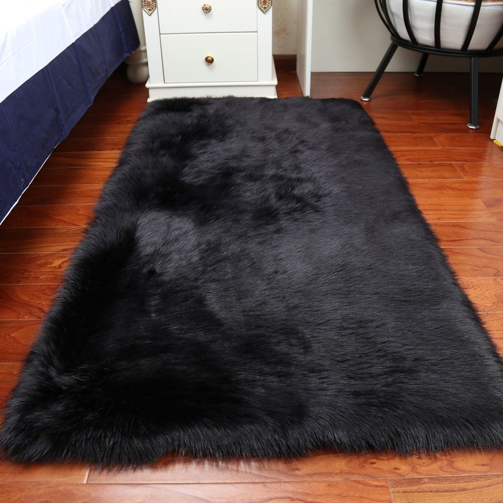 Luxury Soft Faux Sheepskin Fur Rug - Plush Bedside Floor Mat, Sofa Cover & Seat Pad for Bedroom, Living Room - Cozy Home Decor & Warm Winter Accent
