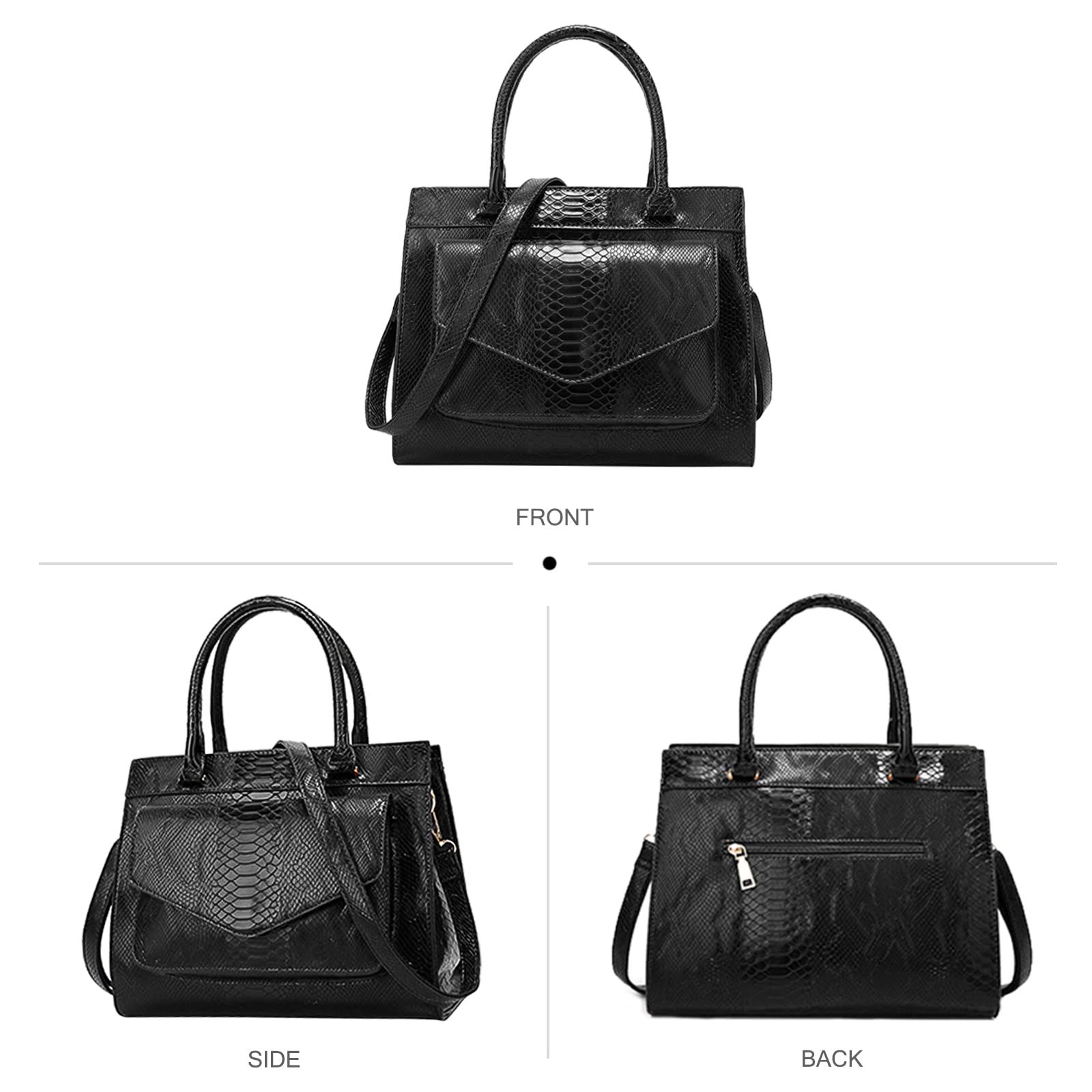 NICOLE & DORIS Women's Crocodile Embossed PU Leather Handbag - Fashion Top Handle Shoulder Bag for Ladies, Medium Size | Perfect for Work, Office, Dating & Daily Use