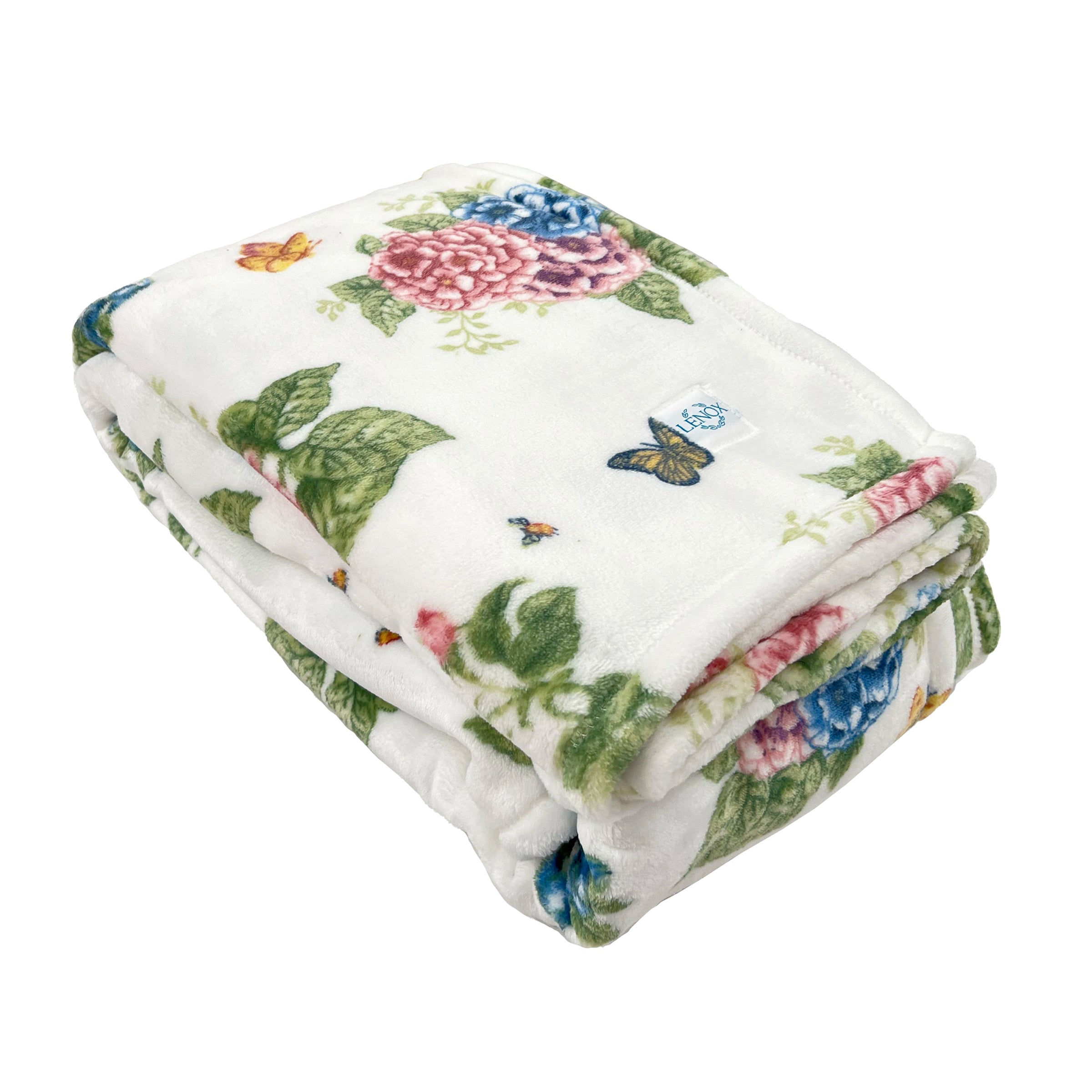 Butterfly Meadow Hydrangea Throw Blanket - Soft Floral Design Cozy Blanket for Couch, Bed & Outdoor Use - Perfect for Living Room Decor, Picnics and Gift Giving
