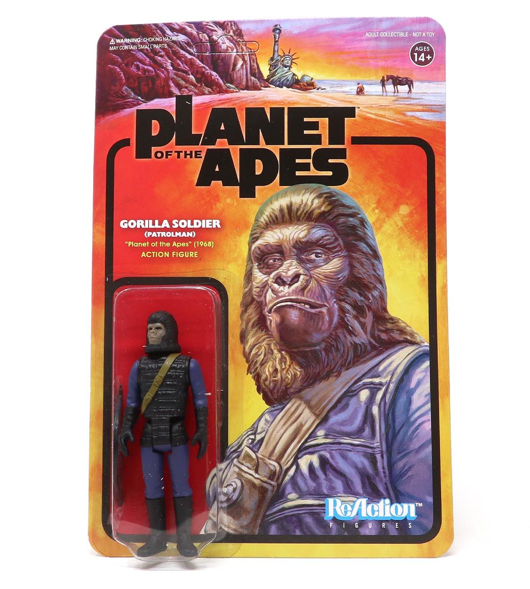 Gorilla Soldier Patrolman ReAction Figure - Collectible Toy for Display, Action Scenes & Pop Culture Fans