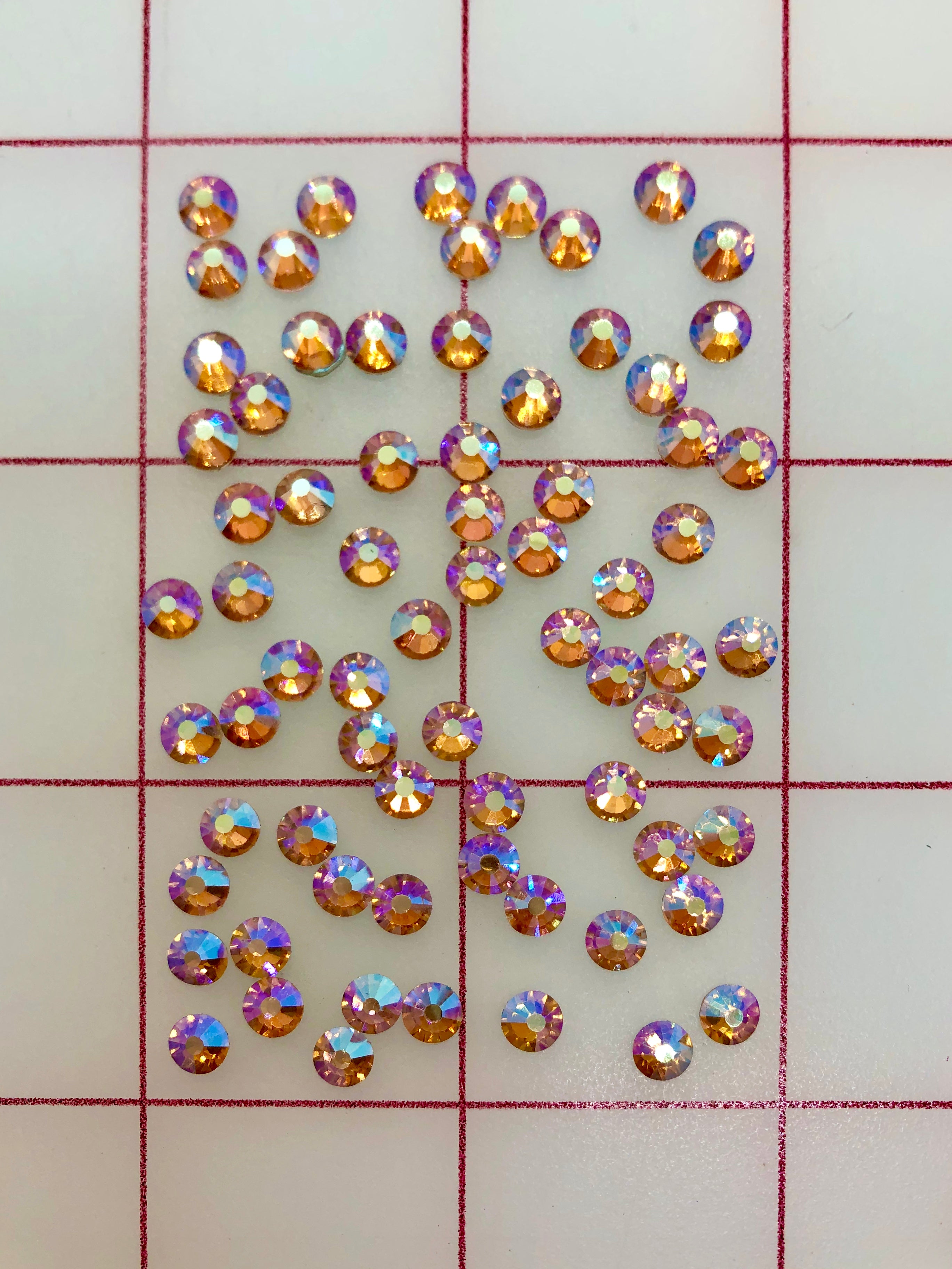 Premium Machine Cut AB Topaz Rhinestones - 1/2GR Hot Fix Crystals for DIY Clothing, Jewelry & Crafting - 20ss Fashion Accessories