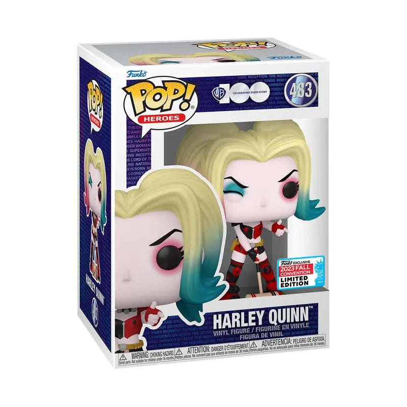 DC Universe Pop! Vinyl Figure Harley Quinn Winking - 2023 Fall Convention Exclusive #483 - Collectible Funko Pop for DC Fans & Comic Book Lovers - Perfect for Display, Gifts & Pop Culture Collections