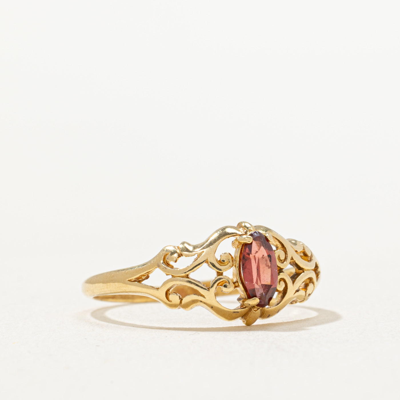 0.22ct Marquise Cut Garnet Tapered Ring - Size 6.75 | Elegant Jewelry for Women | Perfect for Weddings, Anniversaries & Special Occasions