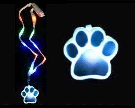 Blinking LED Blue Pawprint Charm Necklace with Light Up Lanyard - Perfect for Pet Lovers, Nighttime Events, and Unique Gifts