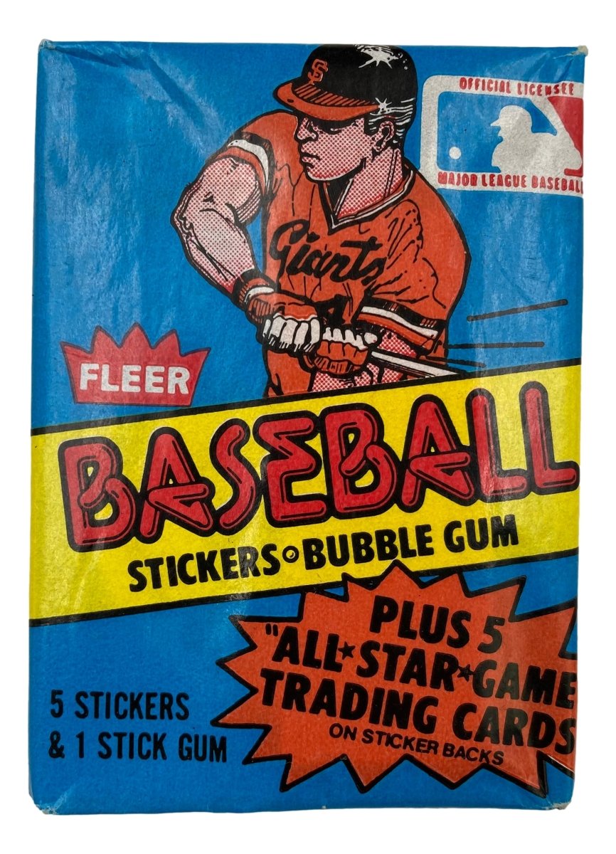 1981 Fleer MLB Baseball 5 Sticker Card Wax Pack - Vintage Collectible Trading Cards for Baseball Fans | Perfect for Sports Memorabilia Collections & Gift Giving