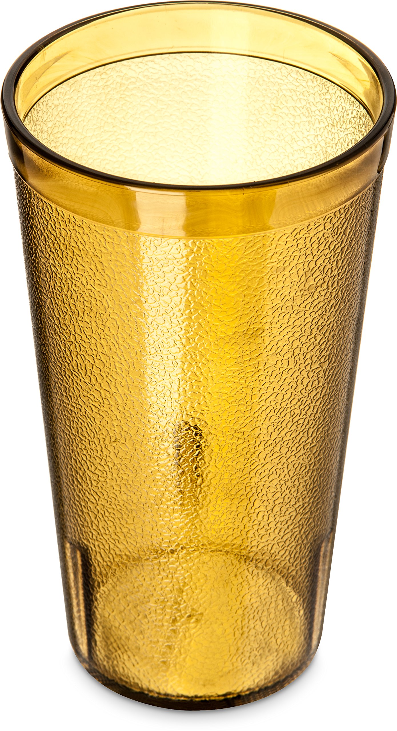 Carlisle FoodService 16 oz Amber Plastic Tumbler - Stackable, Pebbled Exterior for Restaurants, Catering & Kitchens - Durable & BPA-Free (Pack of 72) - Perfect for Beverage Service, Cafeterias, and Outdoor Events
