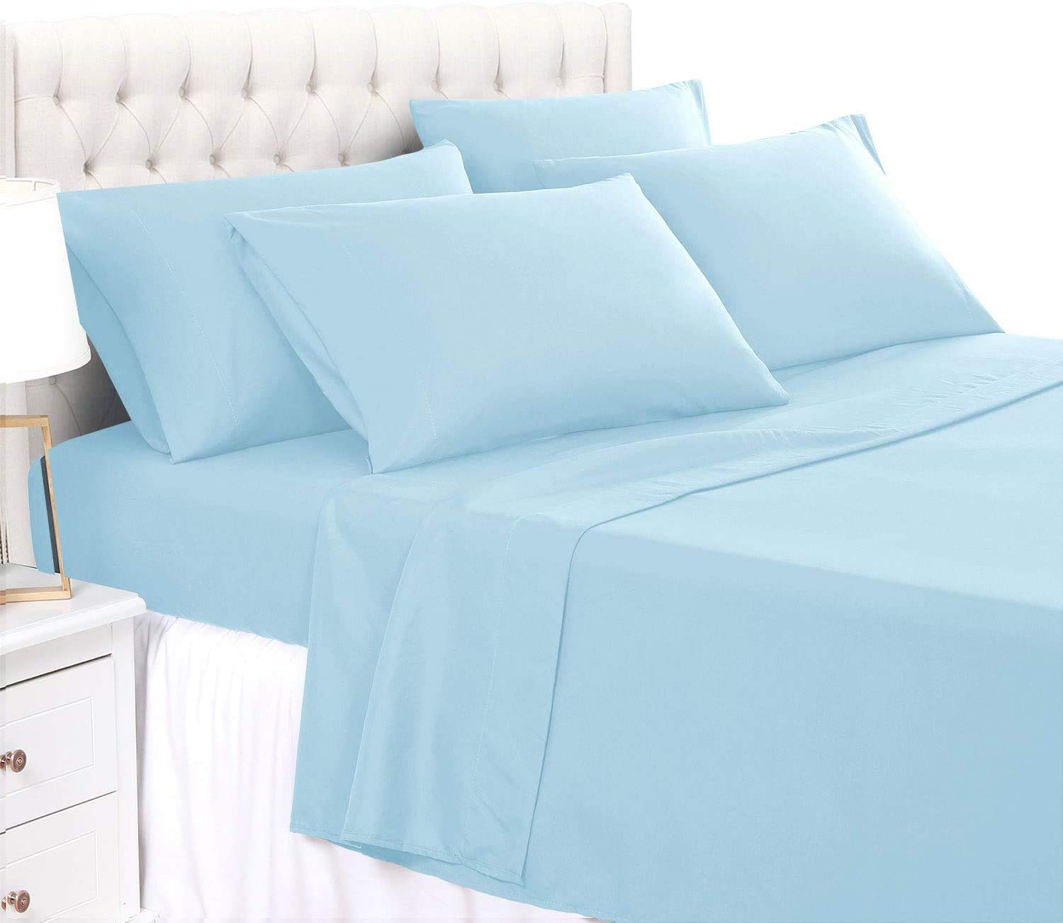 Premium 600 Thread Count 100% Long Staple Cotton Sheet Set - 4 Piece Twin XL Bed Sheets - Ultra Soft, Deep Pocket (Fits 21