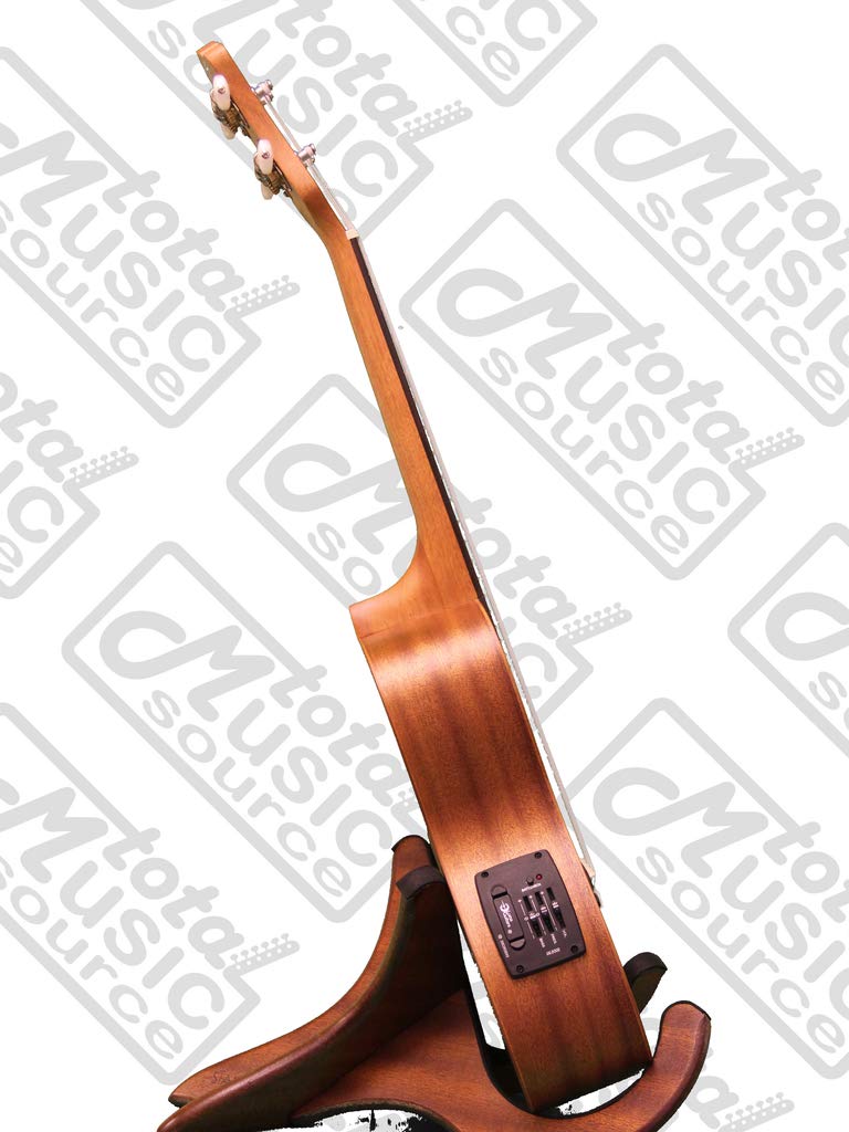 Luna Mahogany Series Maluhia Peace Acoustic-Electric Concert Ukulele with Gig Bag, Tuner & Picks – Perfect for Beginners, Travel, Live Performances & Home Practice