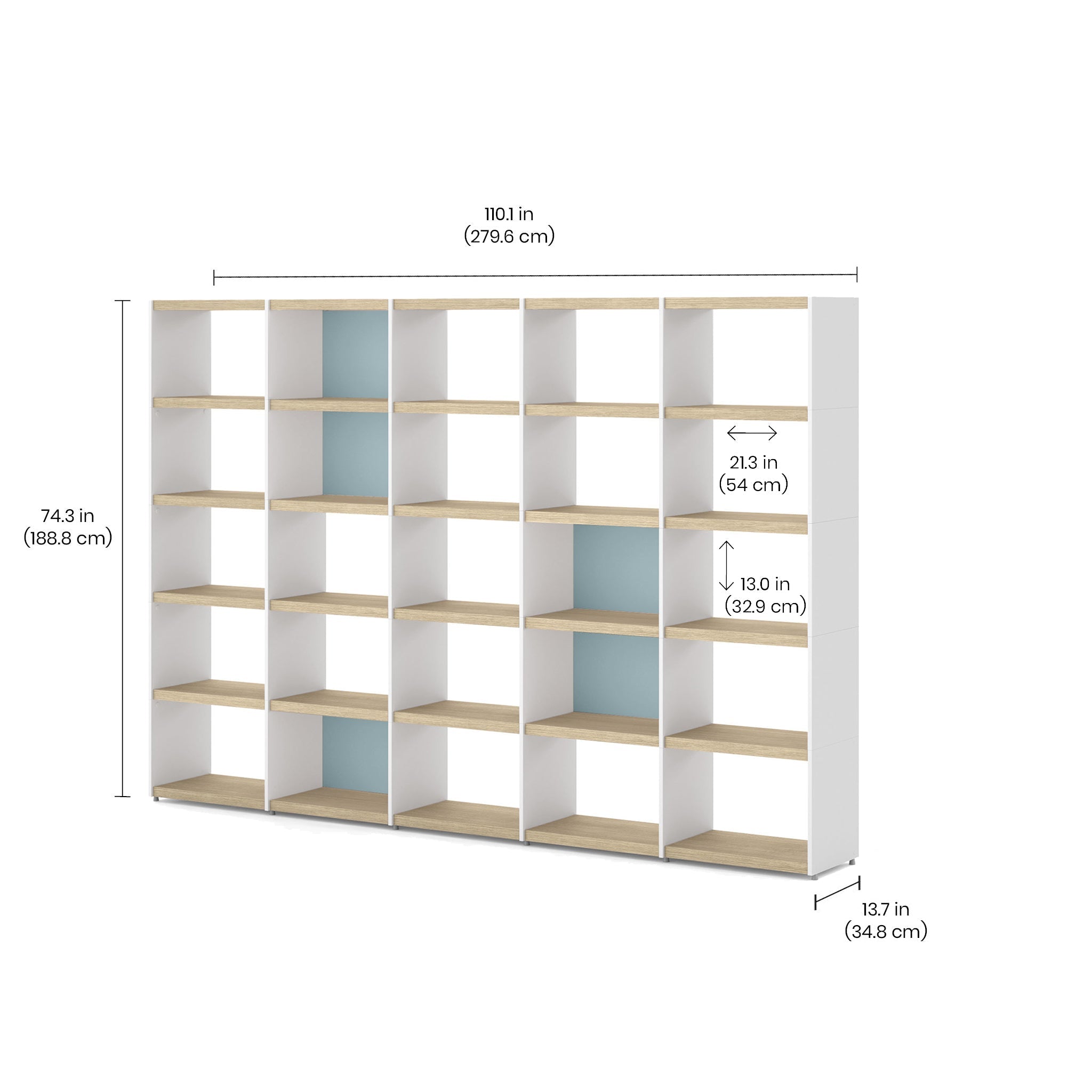 YOMO 5x5 Modular Bookshelf - Customizable Storage Shelf for Home & Office - Perfect for Living Room, Bedroom, and Study Organization