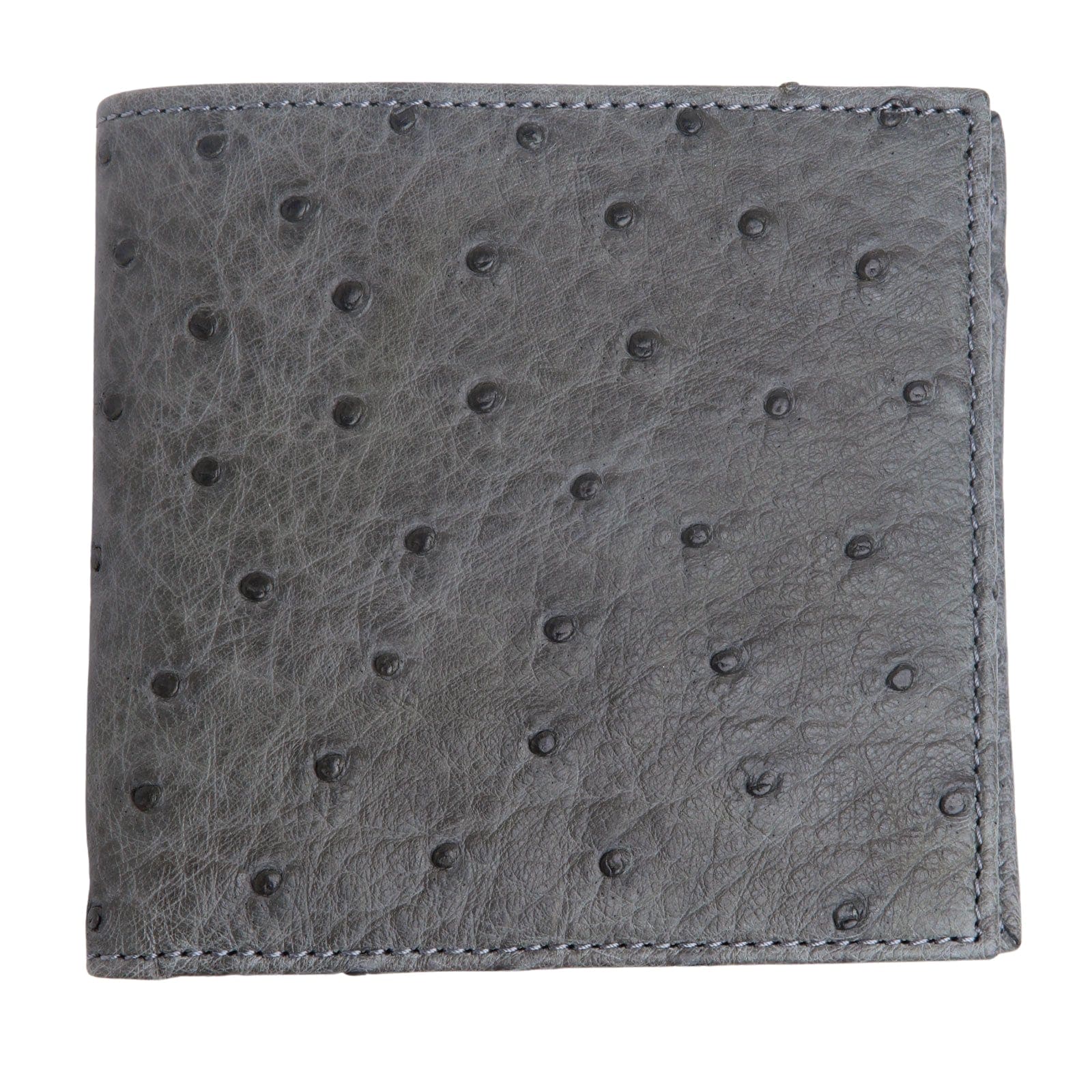 Genuine Ostrich Skin Leather Wallet for Men - Premium Grey Luxury Bifold Wallet - Perfect for Everyday Use, Business & Travel