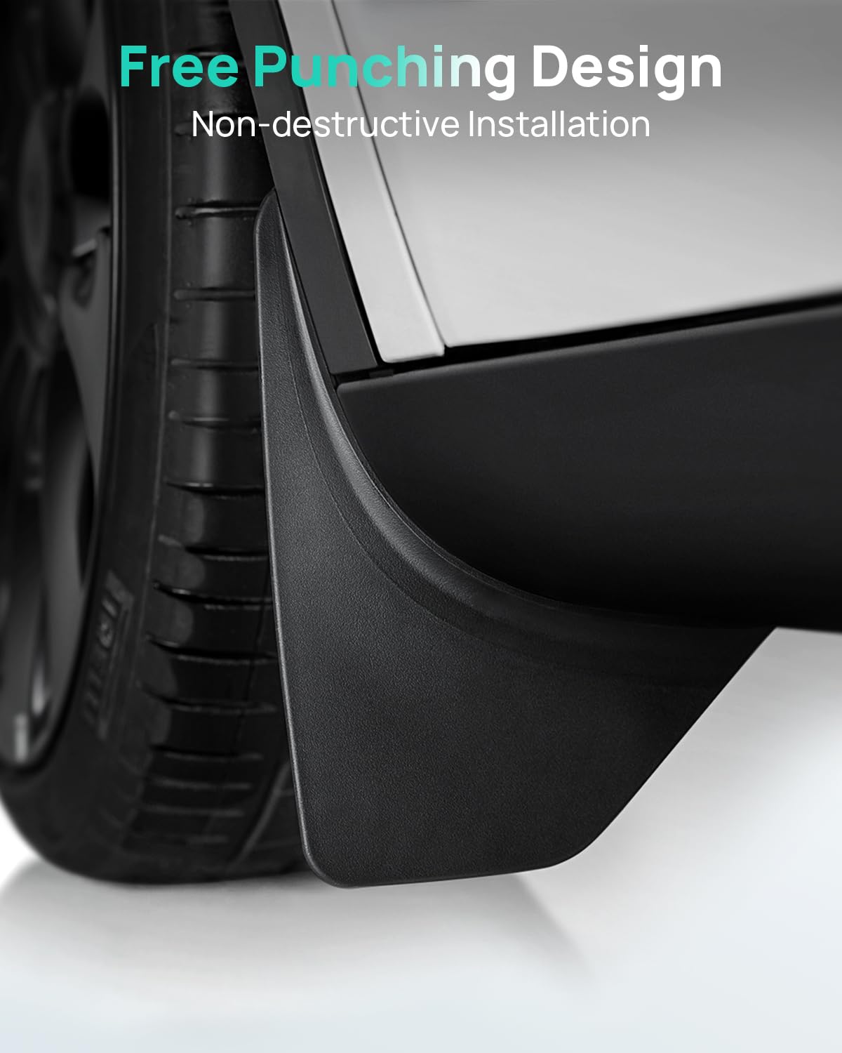 2025 Tesla Model Y Mud Flaps - Punch-Free Full Protection Splash Guards Set of 4 | Compatible with 2020-2025 Model Y | All-Weather Protection for Road Debris & Winter Driving