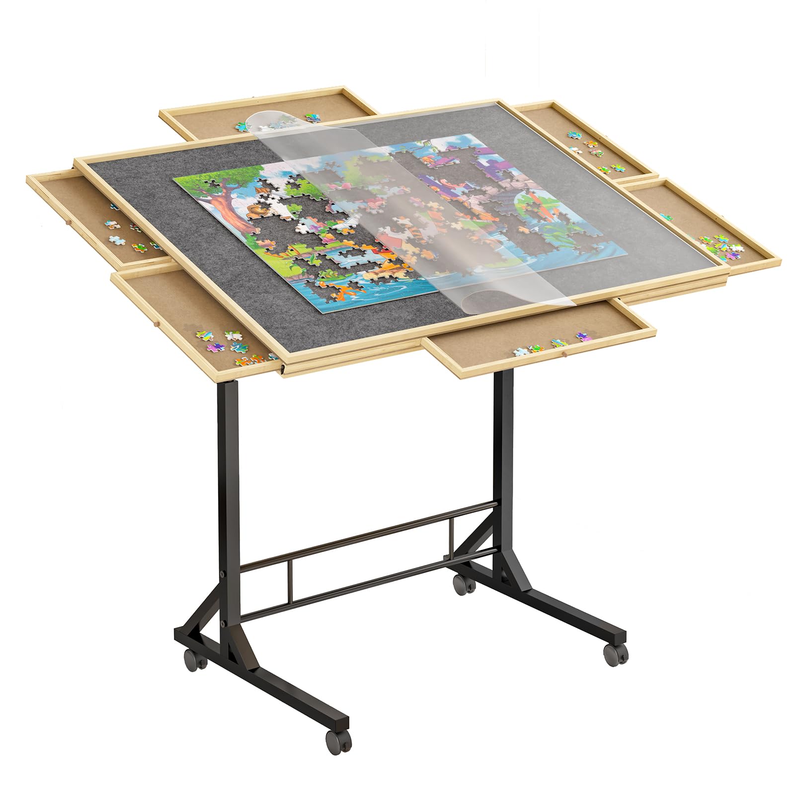 1500 Piece Jigsaw Puzzle Table with 6 Drawers & Adjustable Legs - 34