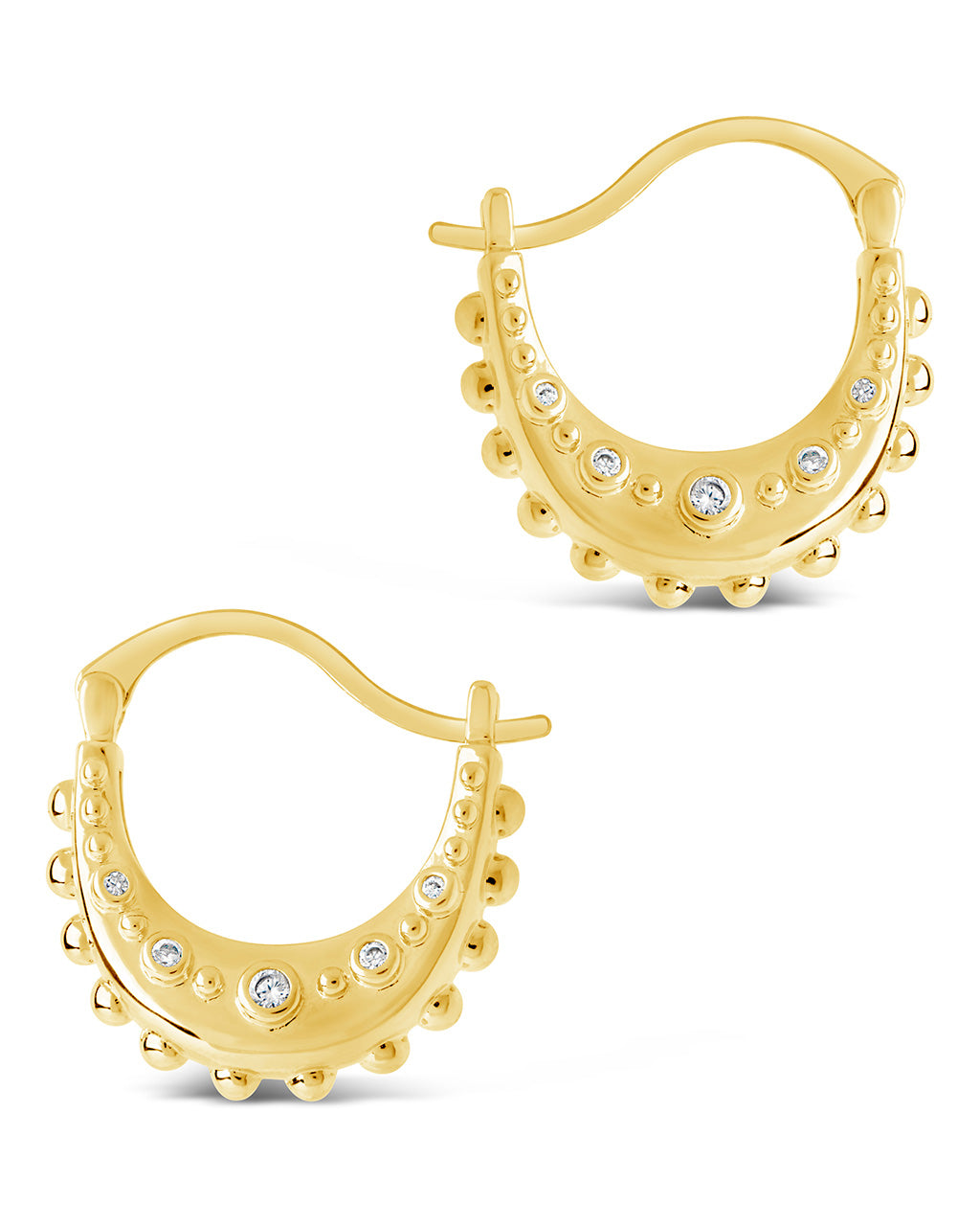 Oriana CZ Hoop Earrings for Women - 925 Sterling Silver Cubic Zirconia Hinged Hoops - Perfect for Parties, Weddings & Everyday Wear