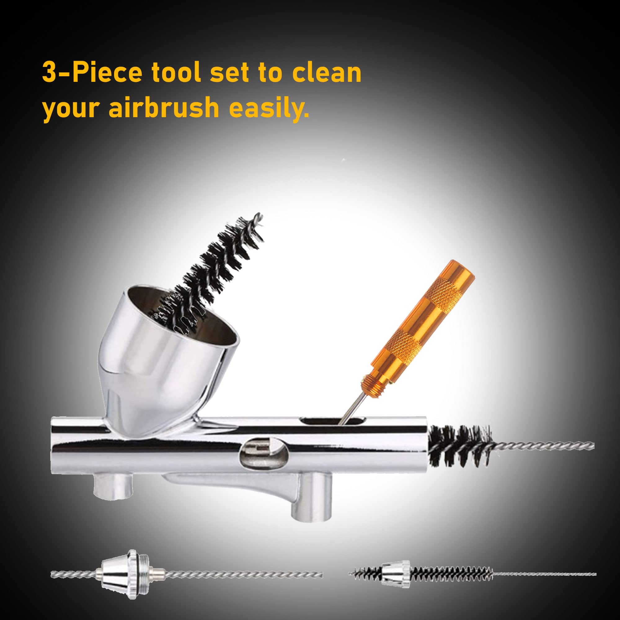 Iwata Medea Professional Airbrush Maintenance Kit - 3-Piece Cleaning & Repair Tool Set (Black, CL500) for Artists, Hobbyists & DIY Projects - Perfect for Model Painting, Tattoo Equipment & Automotive Detailing