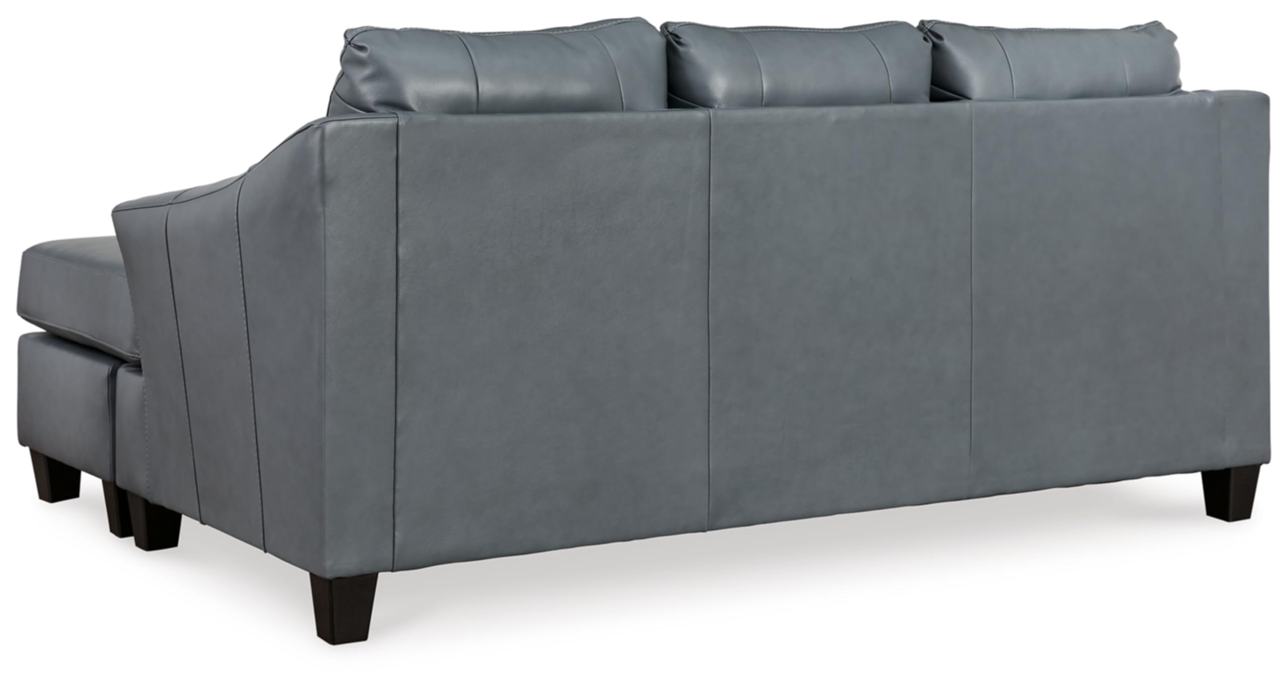 Signature Design by Ashley Genoa Modern Leather Sectional Sofa with Chaise Lounge in Blue - Perfect for Living Room, Family Room & Home Theater Seating
