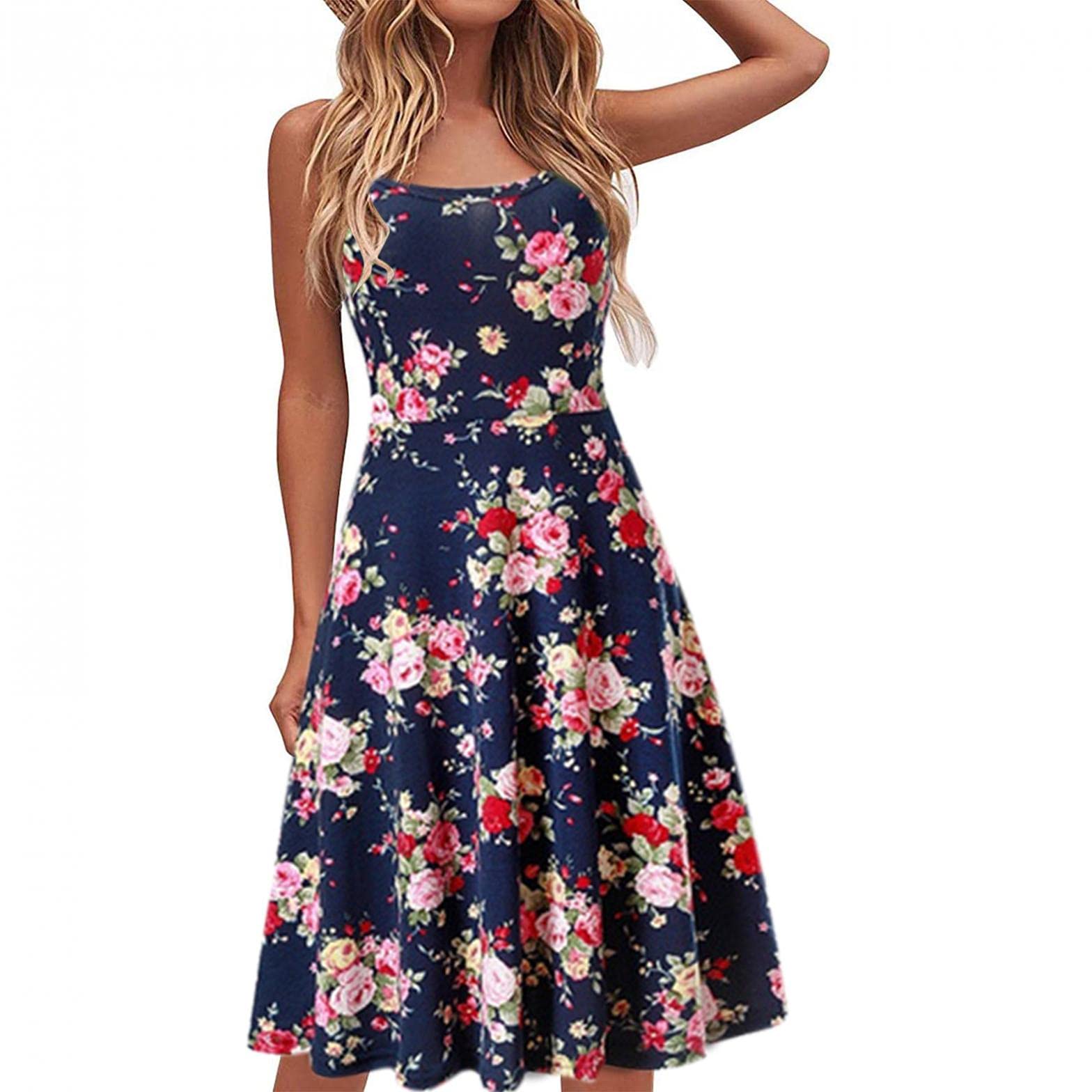 Women's Casual Summer Wrap Dresses with V-Neck & Pockets - Off Shoulder Flowy Dress for Beach, Vacation & Everyday Wear