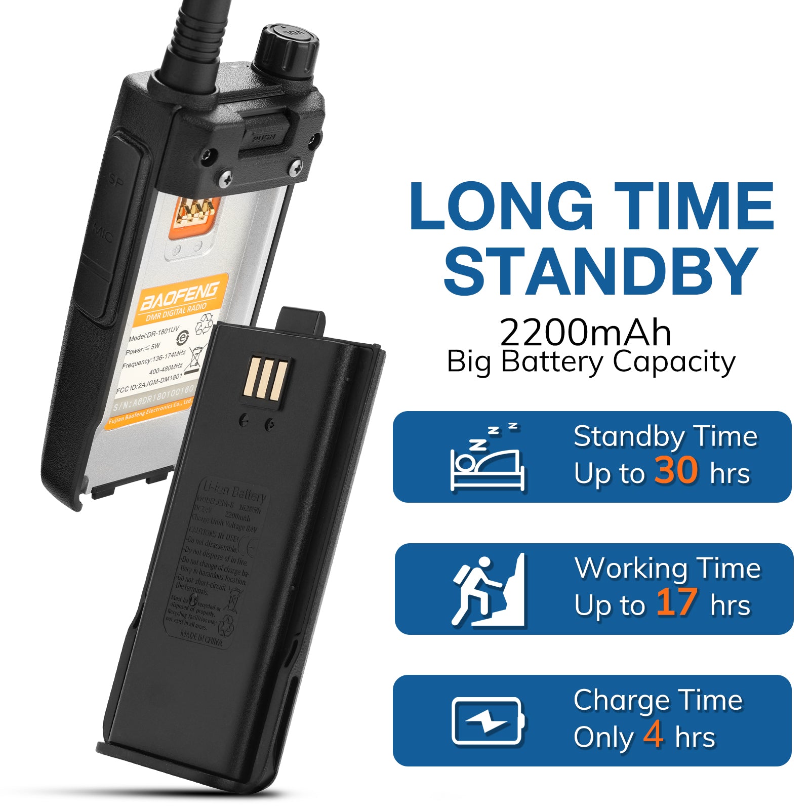 Baofeng DR-1801UV Dual Band DMR Radio - 5W/1W Power, VHF/UHF, Analog & Digital Modes, VFO, SMS Messaging, Dual Time Slot - Ideal for Ham Radio, Emergency Communication & Outdoor Adventures