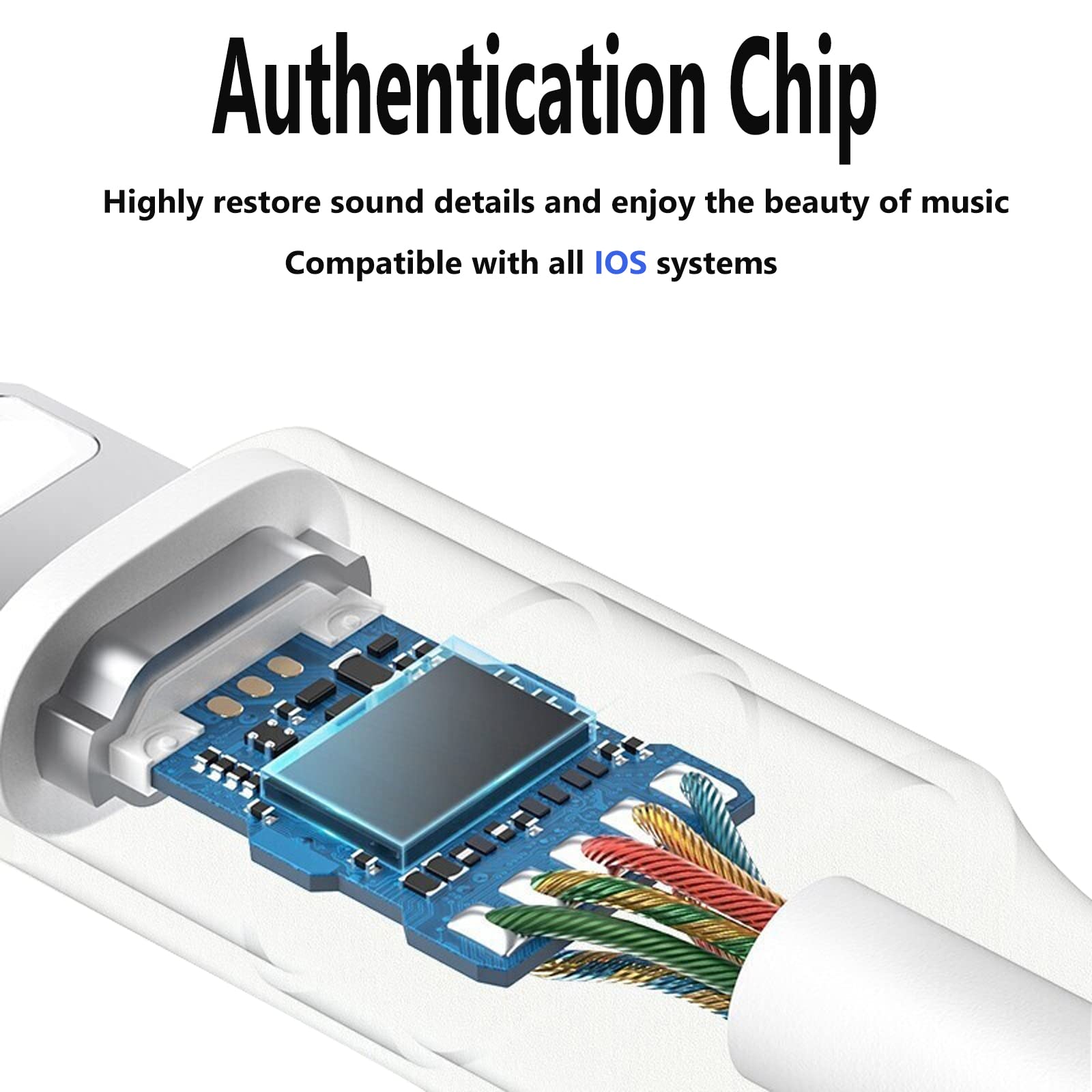 Apple MFi Certified Lightning to 3.5mm Headphone Jack Adapter - Compatible with iPhone 14/13/12/11/XS/XR/X/8/7 - Audio Dongle Converter for Music, Gaming & Hands-Free Calls