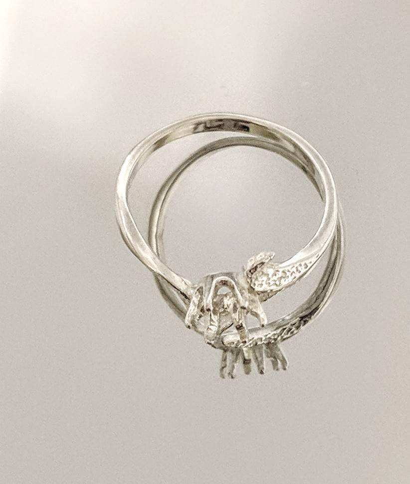 Sterling Silver or 14kt Gold 4mm 5mm 6mm Round Textured Tri Deco Pre-Notched Blank Ring Shank - Size 5 6 7 8 (163 261/143 261) - Perfect for Jewelry Making, DIY Crafting, and Custom Ring Designs