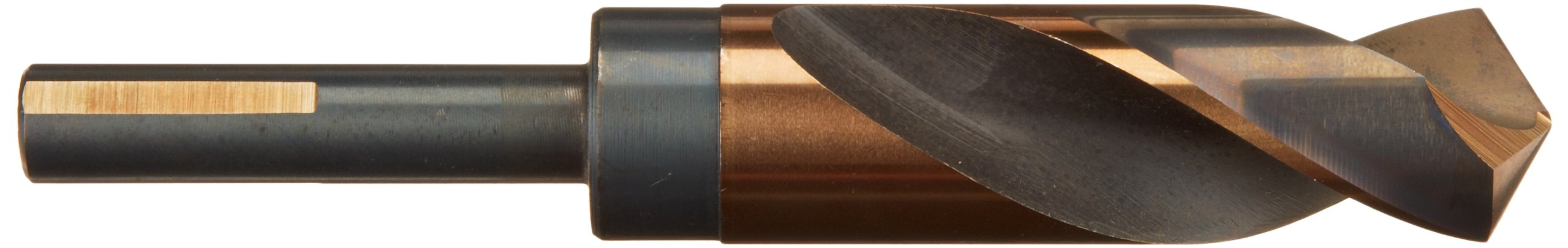 1000N Series Nitro 5-Piece High-Speed Steel Reduced Shank Drill Bit Set - Black & Gold Oxide Finish, Round Shank, Spiral Flute, 118° Split Point (9/16