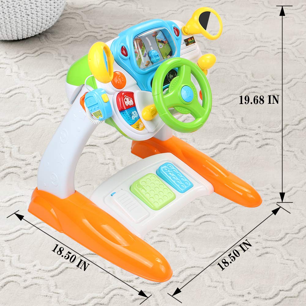 AMOSTING Kids Ride On Toy Car - Pretend Play & Learning Toy for Toddlers Boys & Girls - Educational Baby Driver Toy for Preschoolers - Perfect for Indoor Play, Outdoor Fun & Early Childhood Development