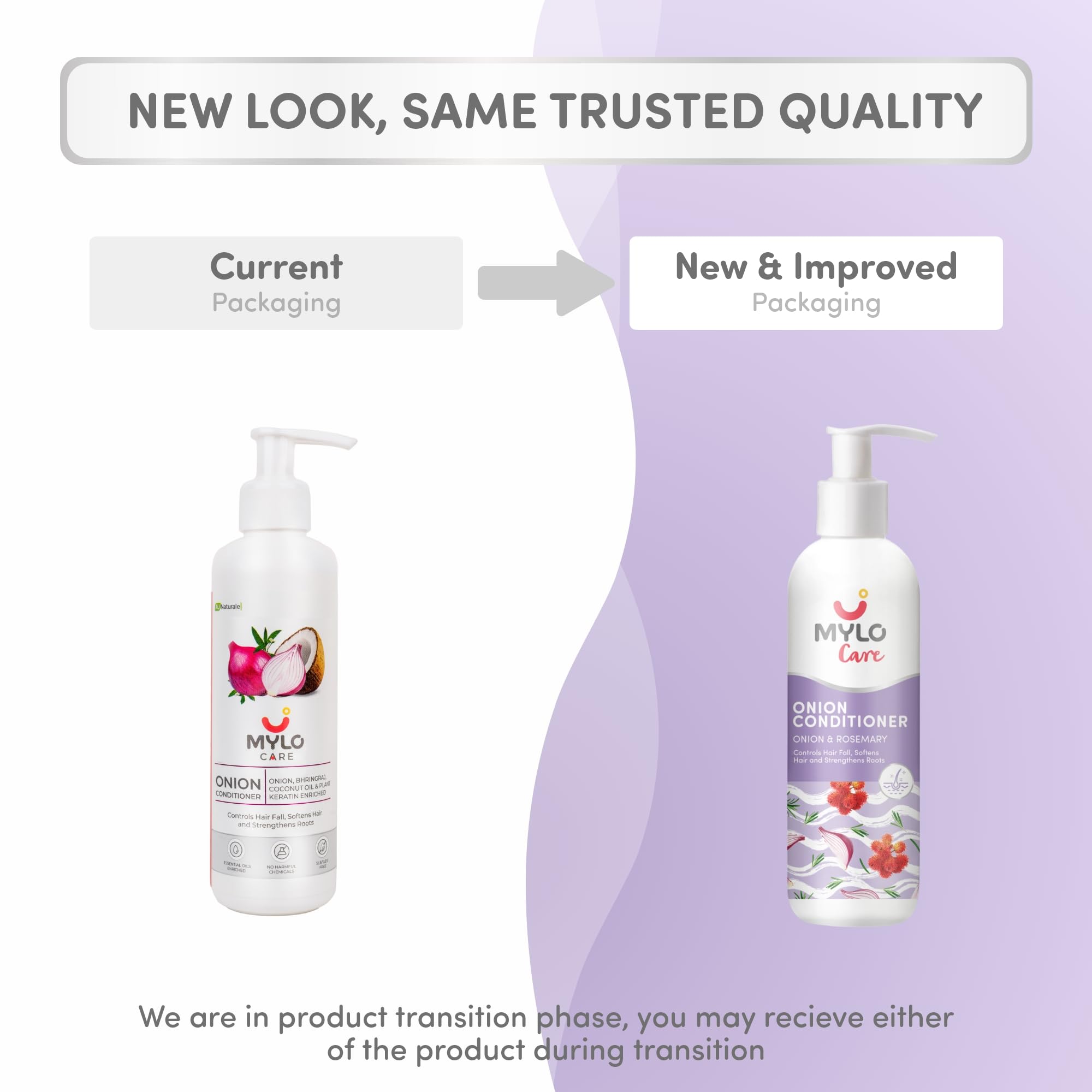 Mylo Care Anti Hair Fall Conditioner 200ml - Red Onion Oil, Bhringraj, Plant Keratin, Coconut & Almond Oil for Hair Growth & Strength | Sulfate-Free, Silicone-Free, Paraben-Free, Mineral Oil-Free Natural Hair Care | Perfect for Daily Use, Damaged Hair Repair & Scalp Nourishment