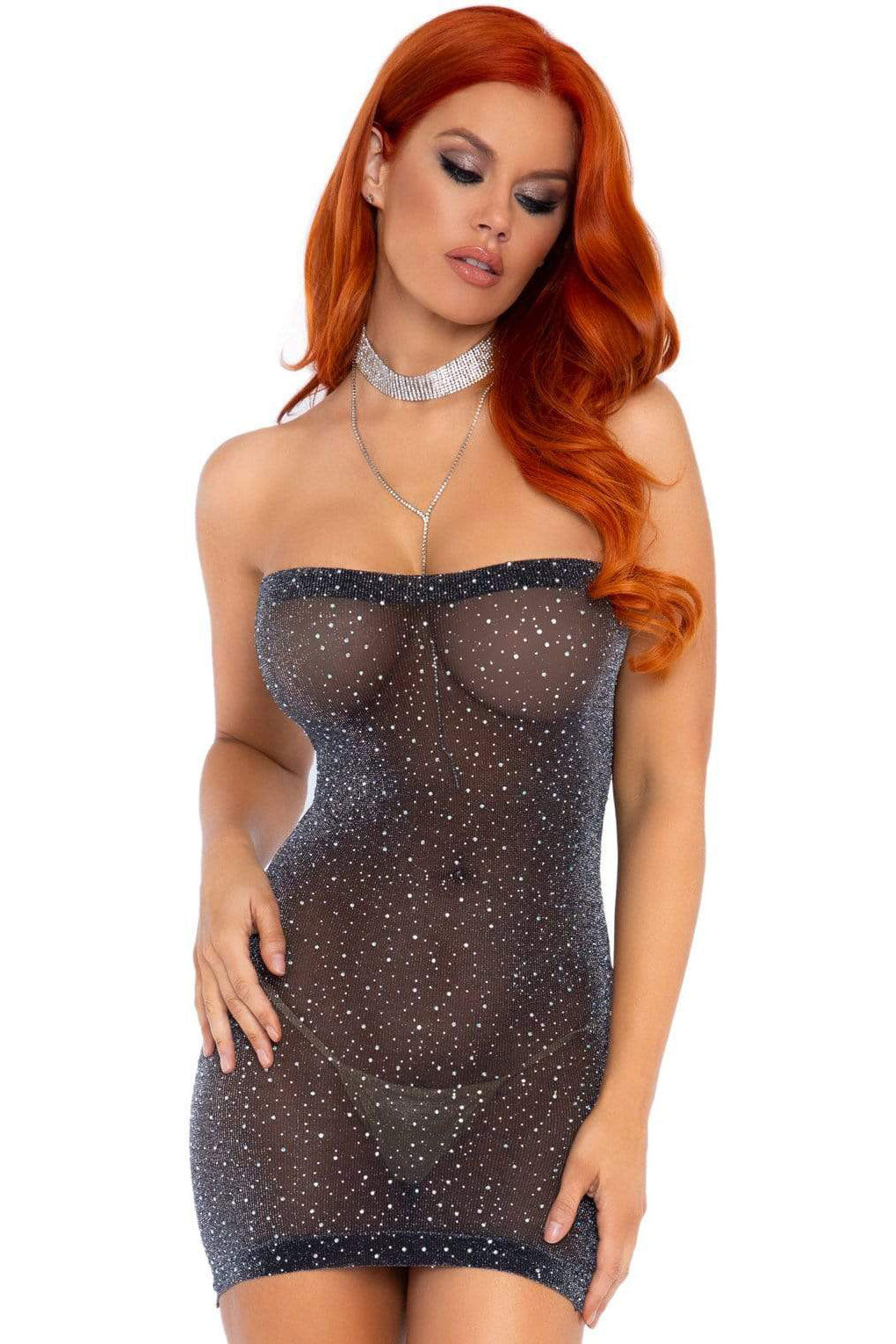Sparkly Lurex Rhinestone Tube Dress for Women - Elegant Sequin Party Dress for Night Out, Club, Cocktail, and Special Occasions