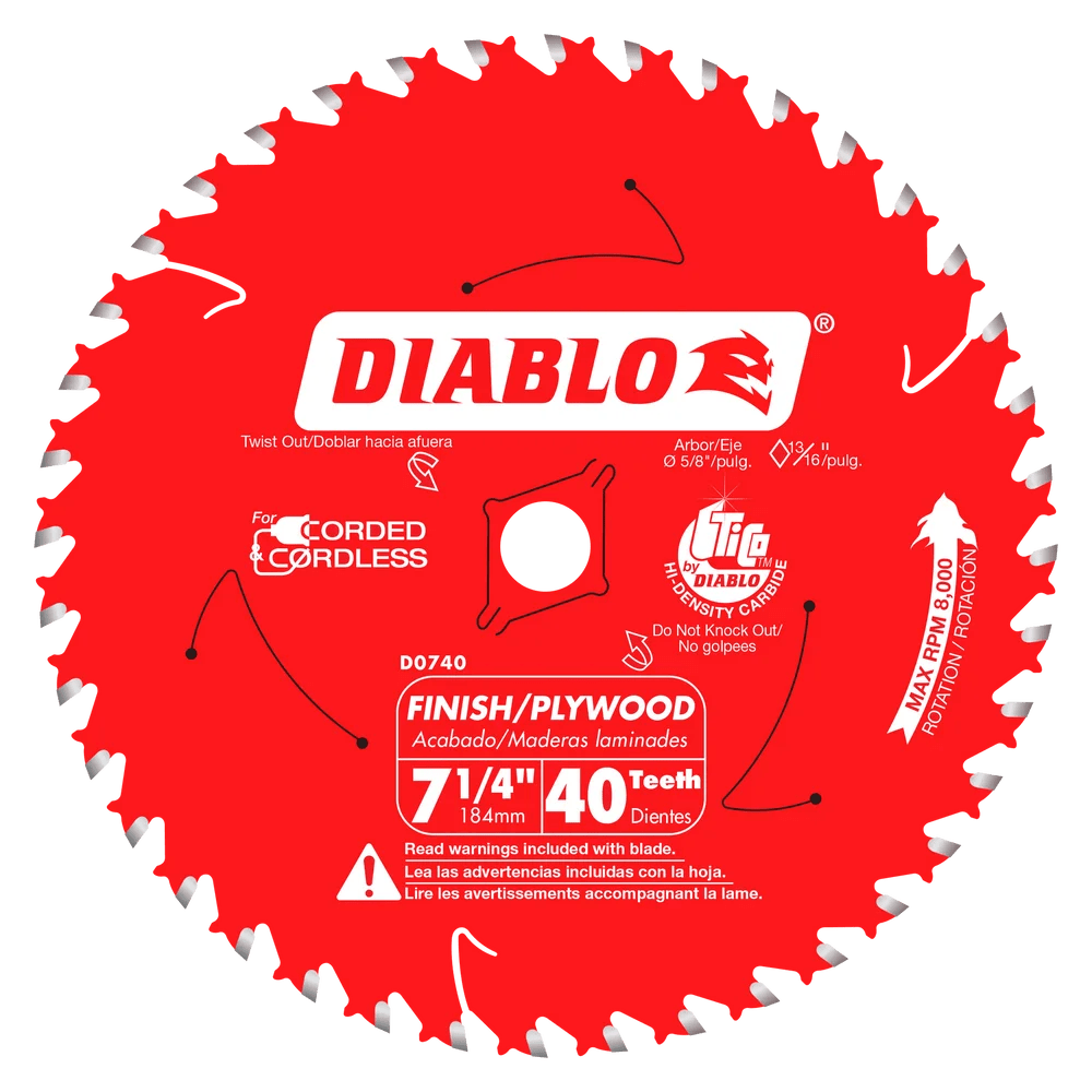 7 1/4 Inch 40-Tooth Fine Finish Circular Saw Blade - 15 Pack for Woodworking, Plywood & MDF Cutting - Perfect for DIY Projects & Professional Carpentry