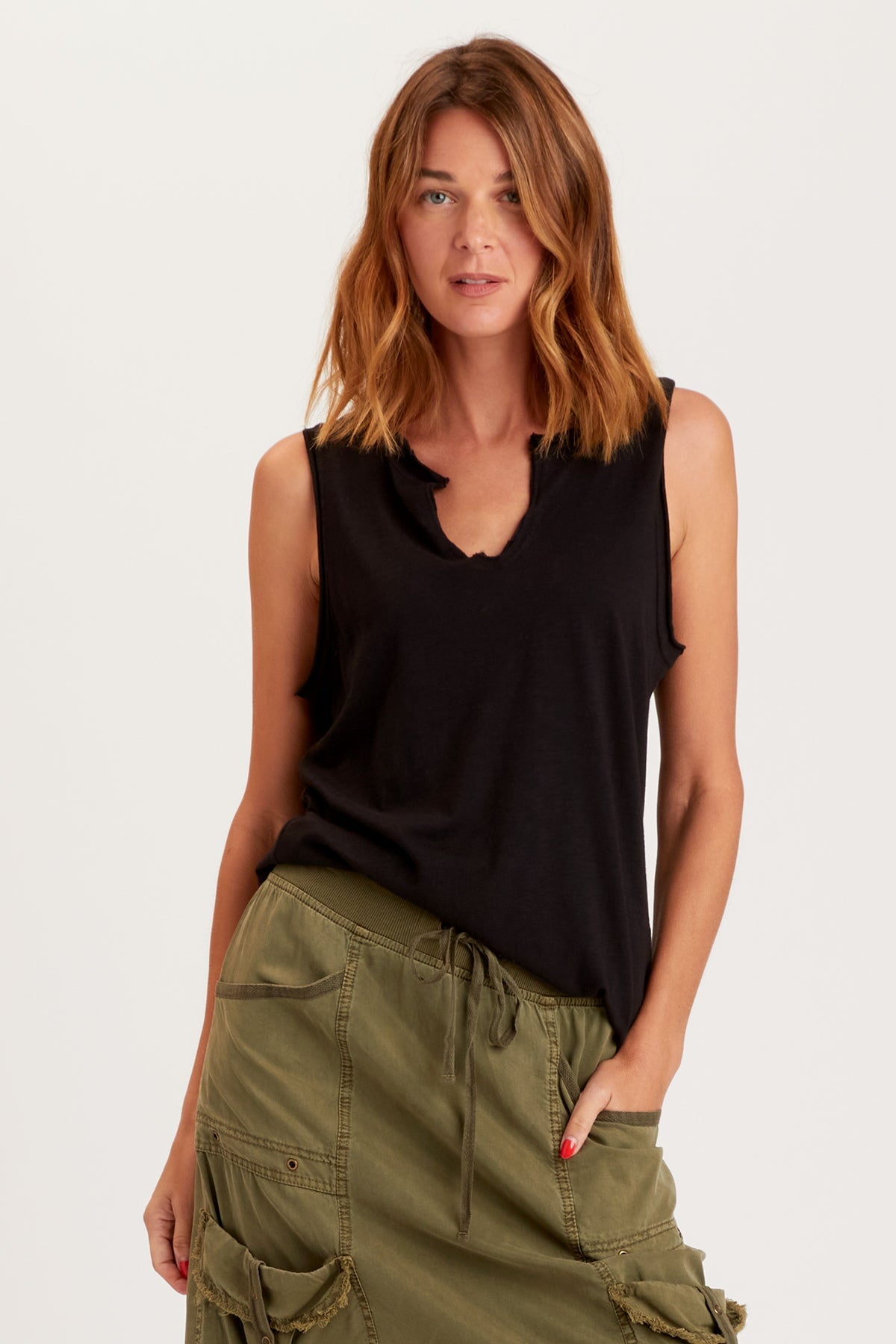 Margaux Tank Top for Women - Soft Stretch Black Camisole - Perfect for Yoga, Workout & Casual Wear