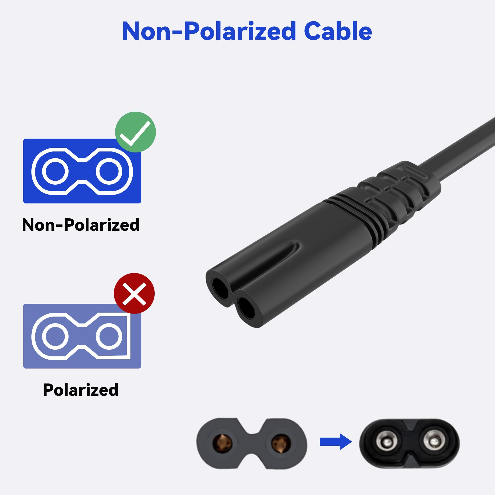 PGENDAR AC Power Cord Cable for Epson EcoTank ET-2800 ET-2850 ET-3830 Printer Replacement - Compatible with Home & Office Printing Needs