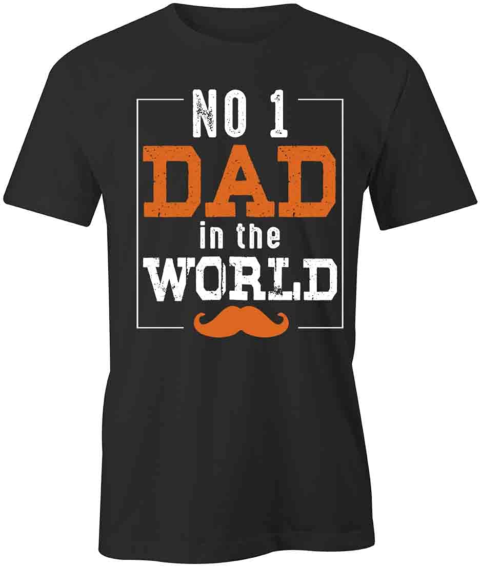 Best No.1 Dad in The World T-Shirt - Funny Graphic Printed Tee for Father's Day Gifts | Black Cotton Casual Shirt for Dads, Grandpas & Father Figures