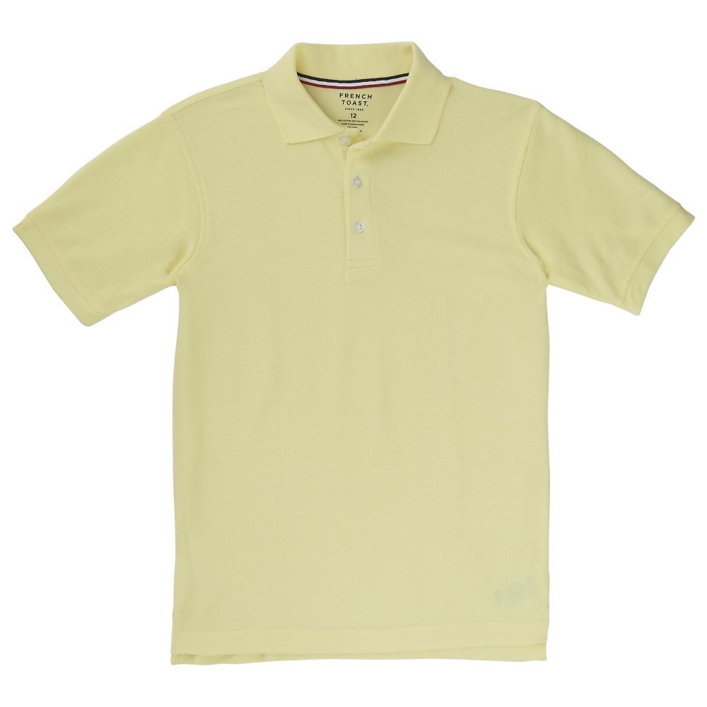 French Toast Unisex Short Sleeve Pique Knit School Uniform Shirt - Yellow 31949-20 | Comfortable School Uniform Top for Boys & Girls | Perfect for Classrooms, School Events & Daily Wear