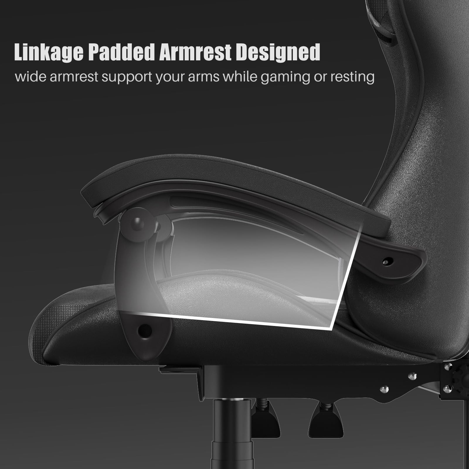 Premium Ergonomic Gaming Chair - High Back PU Leather Office Chair with Adjustable Headrest & Lumbar Support, Swivel Computer Seat for Adults - Perfect for Esports, Streaming & Home Office Setup