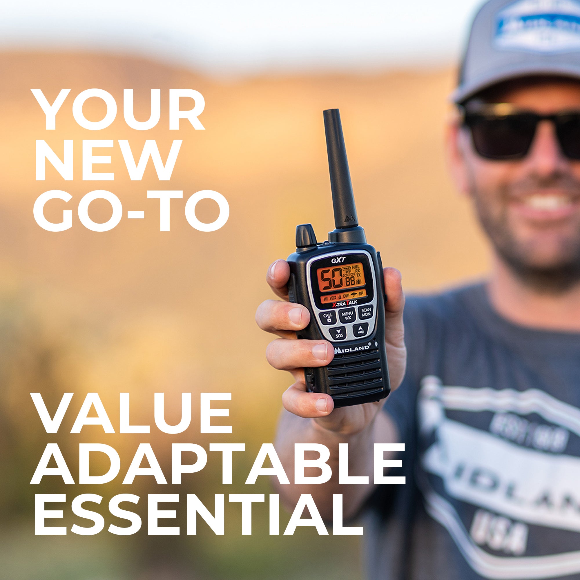 GXT3000 GMRS Walkie Talkie 2 Pack - Long Range Two-Way Radio with 50 Channels & NOAA Weather Alerts - Perfect for Hiking, Camping, and Outdoor Adventures