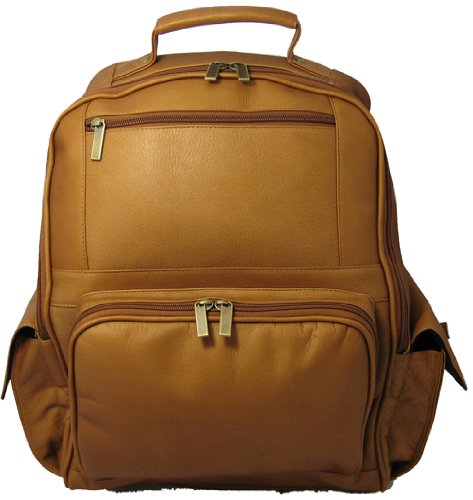David King & Co. Large Laptop Backpack for Men & Women - 17 Inch Water-Resistant Travel Backpack with USB Charging Port - Perfect for Work, School, College & Business Travel (Tan)