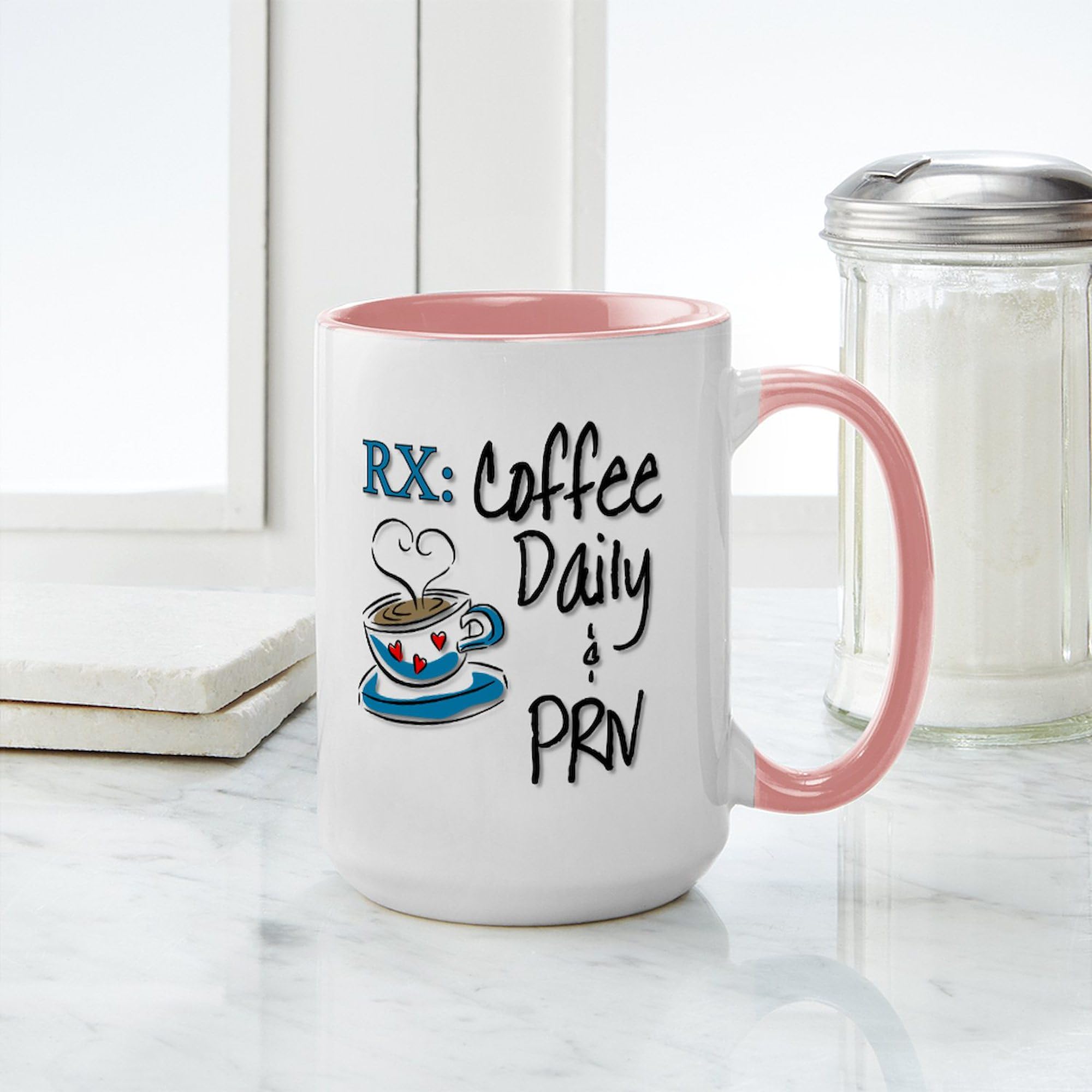 Funny Rx Coffee Mug - 15 oz (444 ml) Ceramic Cup for Doctors & Nurses - Perfect Gift for Medical Professionals & Coffee Lovers at Work or Home