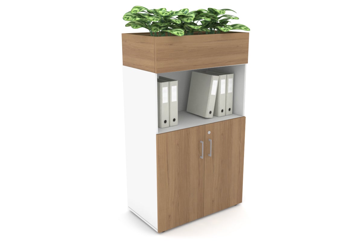 Medium Storage Cabinet with Small Doors and Planter Box - 31.5