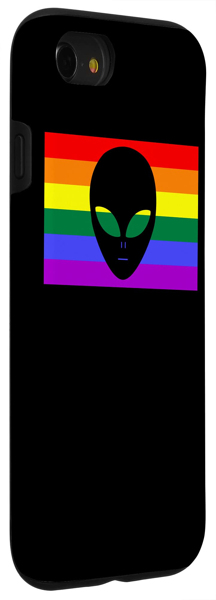 iPhone SE (2020)/7/8 Protective Case - Trendy Alien Head Design with LGBTQ+ Pride Flag Art - Durable Phone Cover for Daily Use & Pride Events