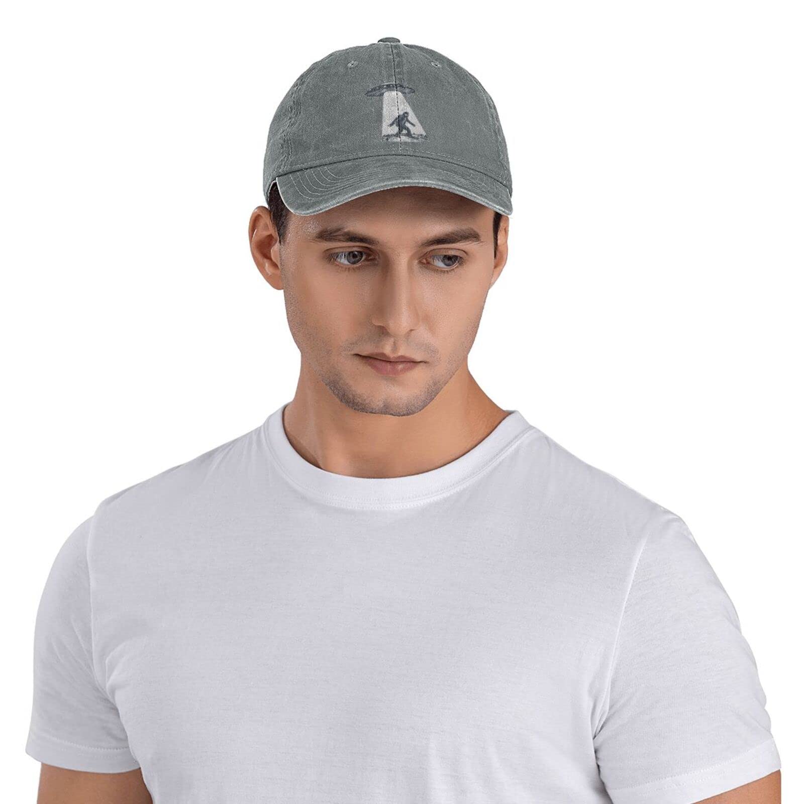Waldeal Men's Bigfoot Baseball Cap - Adjustable Vintage Dad Hat for Summer Outdoor Activities (Hiking, Camping, Fishing) - Grey